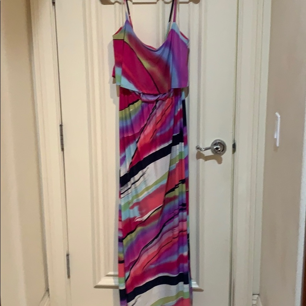 Multi color ladies maxi dress